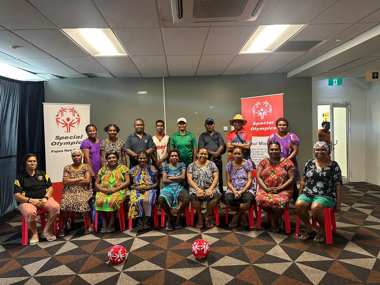 Athlete families gather together at a community event