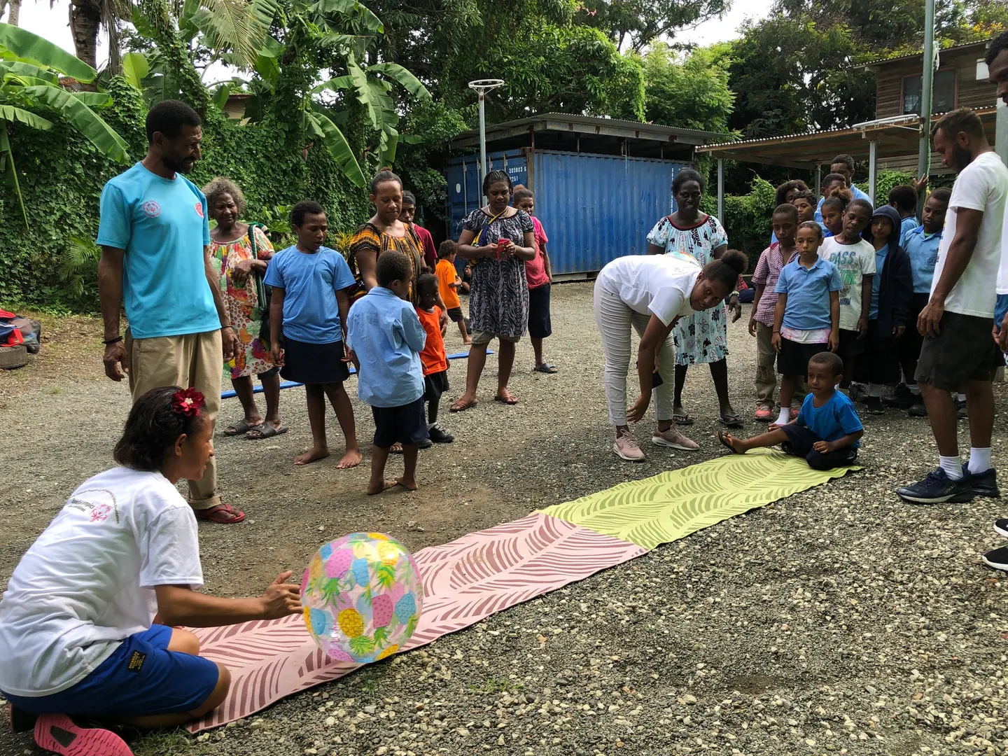 Young athletes take part in a group movement activity